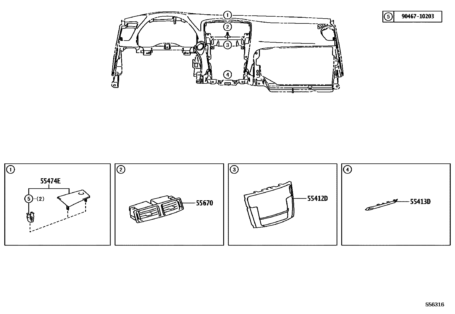 REGISTER ASSY, INSTRUMENT PANEL, NO.3 | 5567053050C0